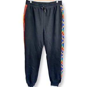TribalByN Royalty Jogger Pants Women’s Size Large Black Colorful African Design